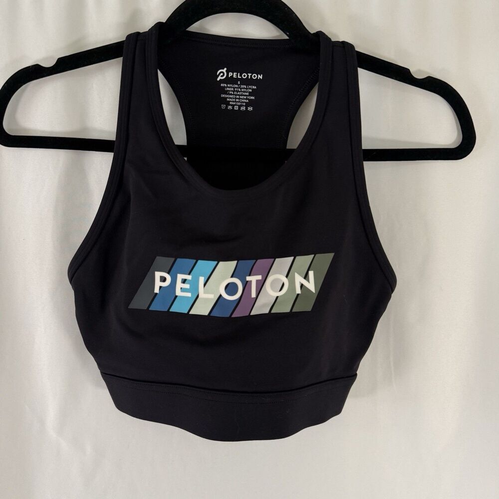 Peloton Sports Bra Women's Small Black Open Back Racerback Stretch Unpadded